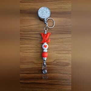 Orange Beaded Key Holder